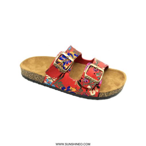 SUNZD18051930 slide sandal cork printing blue - Image 2