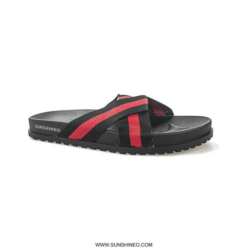 SUN1806027 slide sandal stripe red black